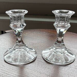 Elegant Lead Crystal 4 “ Candle Holders